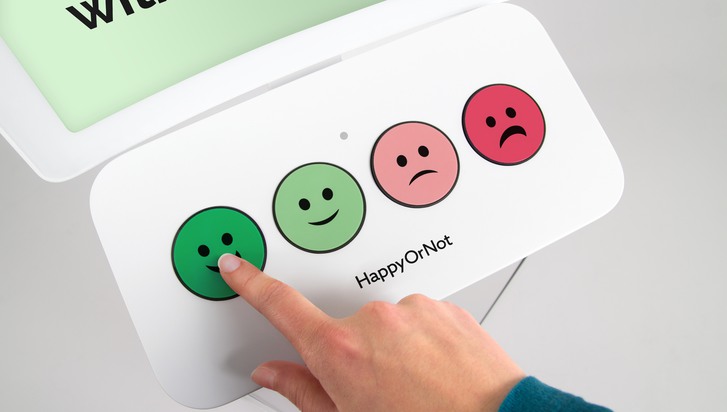 En panel med fyra knappar som används som betygsättning. 