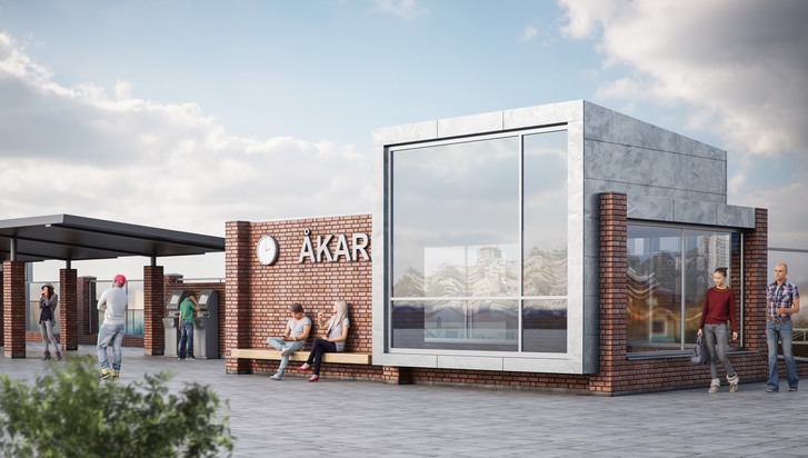 Skiss över hur den framtida stationen i Åkarp kan se ut