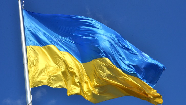 Blue and yellow colors of the national flag of Ukraine