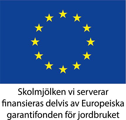 EU-symbol med text om att vi får stöd för mjölk